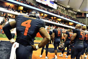 Zaire Franklin walks off the field with his teammates following a loss to No. 1 Clemson that was more tightly contested than expected.