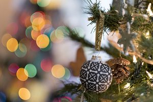 A decoration on a Christmas tree seen at the setup for the Festival of Trees at the Everson Museum in Syracuse.