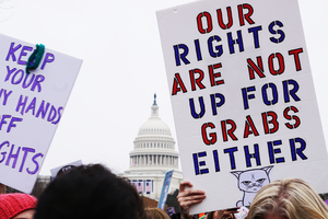 An estimated 500,000 people attended the Women's March on Washington last year. Among them were dozens of Syracuse University and SUNY-ESF students. 