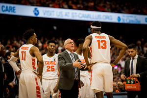 The Orange, pictured against Boston College, upset Louisville in the KFC Yum! Center last season. 