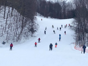 Students from nearby universities and colleges have visited Greek Peak Mountain Resort often this season to ski, snowboard and tube. 