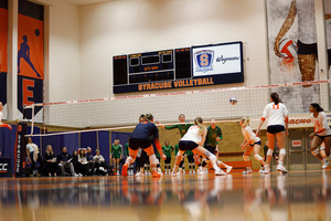 Syracuse was unable to control the middle of the court as Notre Dame recorded 46 kills.