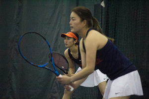 Miyuka Kimoto and Shiori Ito defeated Army's Paige Herremans and Cooper Jackson 6-3 in the lone set. 