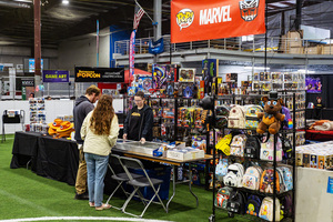 Attendees of PopCon looked at the vendors' offerings. The event took place Saturday and Sunday and featured cosplay competitions.