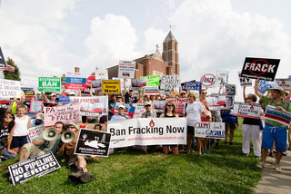 Demonstrators gather together to protest various environment, social and political issues.