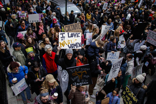 About 250,000 people demonstrated in New York City as part of the Women's March.