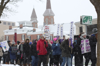 Marchers in Syracuse said the turnout was high despite the 15 degree weather.