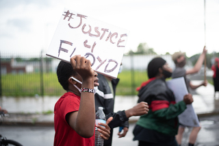 Chants included repeating George Floyd's name and “I can’t breathe.”